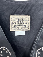 New Women’s 1848 RanchWear Black Rhinestone Sleeveless Vest Zip Up Large YY-43