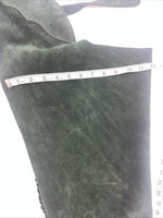 NOS Green Whitman Show Chaps With Fringe Adjustable Waist 44” L-23