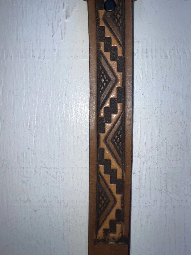 New Brown Genuine Leather Chambers Tooled 24” Belt #5551 NN-88