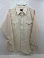New Men’s Panhandle Slim Off White Design Long Sleeve Pearl Snap 17.5 XL T-18