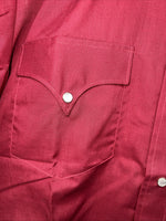 New Men’s Karman Western Wear Red Long Sleeve Pearl Snap 15 X 33 Medium A-187