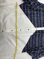 New Women’s Cowboy Threads White Blue Long Sleev Button Up Large MM-122 