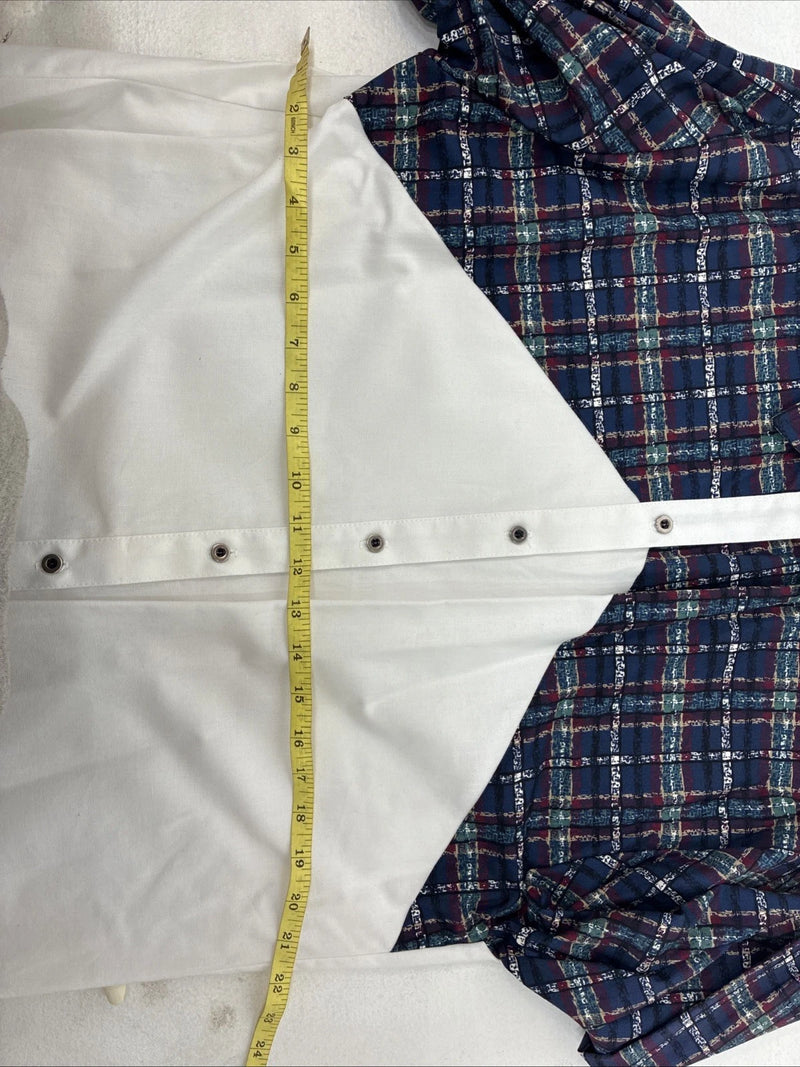 New Women’s Cowboy Threads White Blue Long Sleev Button Up Large MM-122 
