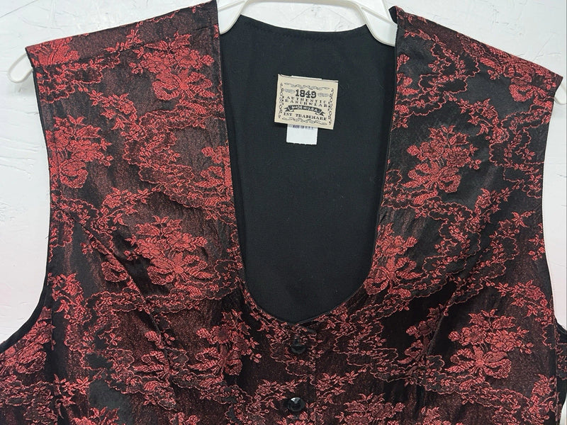 New Women’s 1849 Authentic Ranchwear Red Western Show Vest Large WW-72