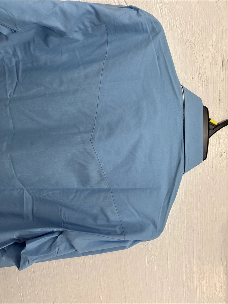 New Men’s ELY Cattleman Simple Blue Long Sleeve Pearl Snap 16.5 Large Q-86