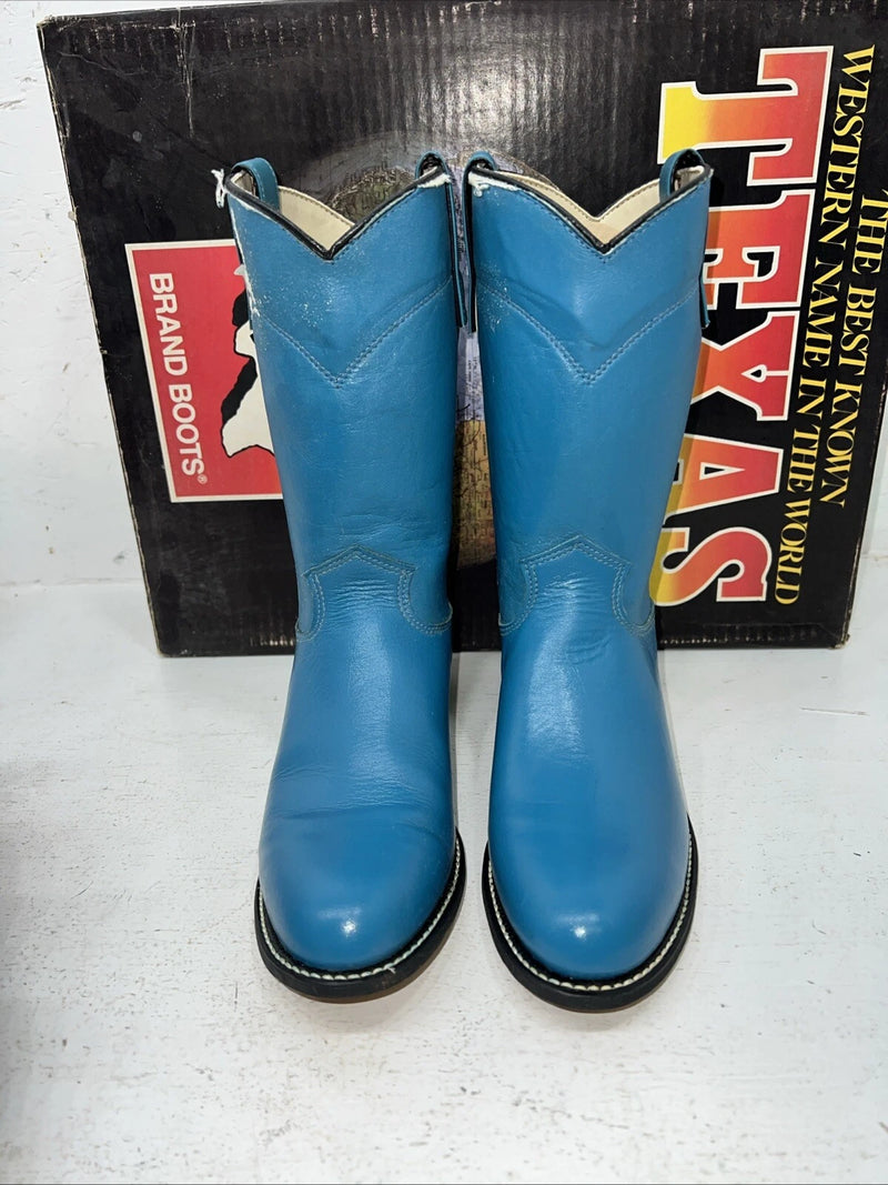 New Women’s Blue Texas Brand Cowboy Boots. 4438 7 M. 18-28