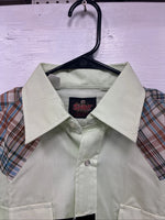 New Men’s Western Shirts Green Plaid Long Sleeve Pearl Snap 15.5 Medium K-99
