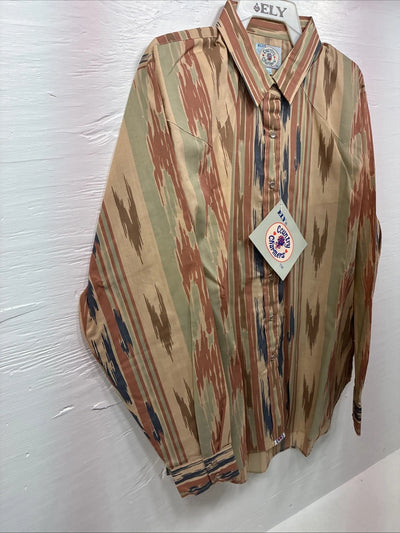New Men’s Country Charmers Multicolor Camo Print Long Sleeve Pearl Snap XL M-93