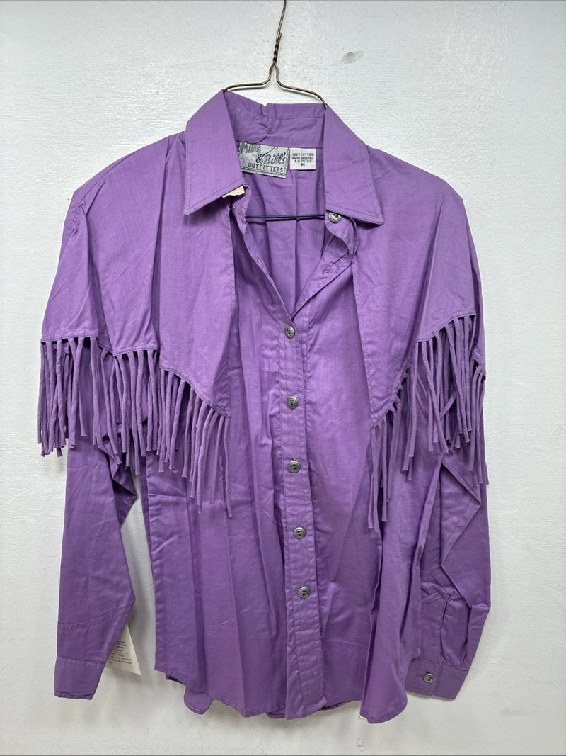 New Women’s Mine & Buklnpurple Long Sleeve Button Up Size Medium 3B-7 