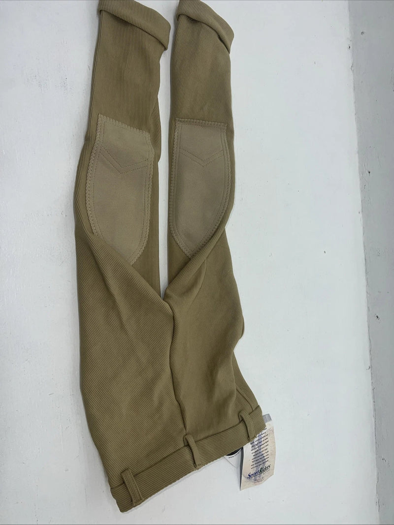 New Children’s Sport Riders Tan Clarino Knee Patch English Breeches. 6 A-146