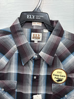 New Men’s ELY Cattleman Multiple Color Flannel Long Sleeve Pearl Snap 4XL E-83