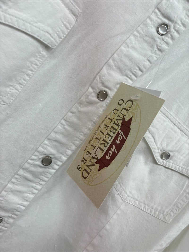 New Women’s Cumberland White Gem Long Sleeve Pearl Snap Size 1X KK-83