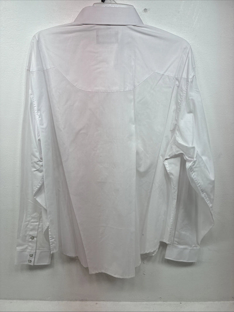 New Women’s White Horse White Gem Long Sleeve Pearl Snap 2XL II-1