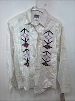 New Women’s Wrangler White Designed Long Sleeve Button Up Small TT-2
