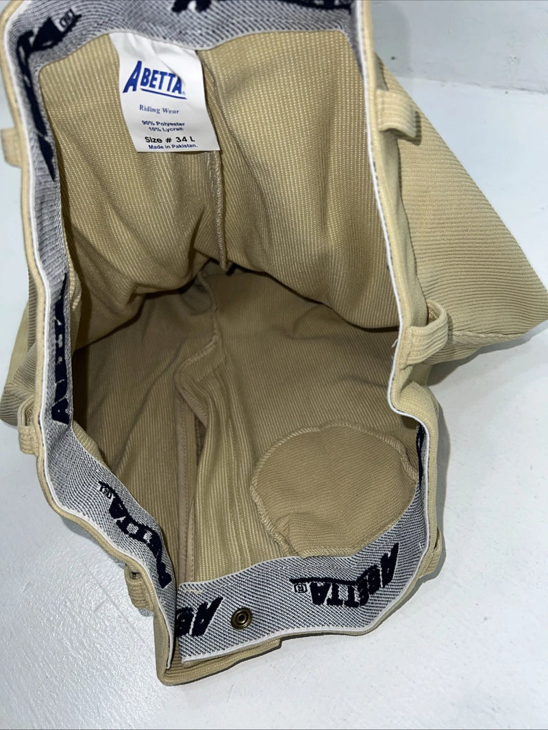New Women’s Tan ABETTA English Breeches. 34 L  912BEL34 Knee Patch C-29