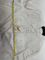 New Women’s Cumberland White Gem Long Sleeve Pearl Snap 2XL LL-82