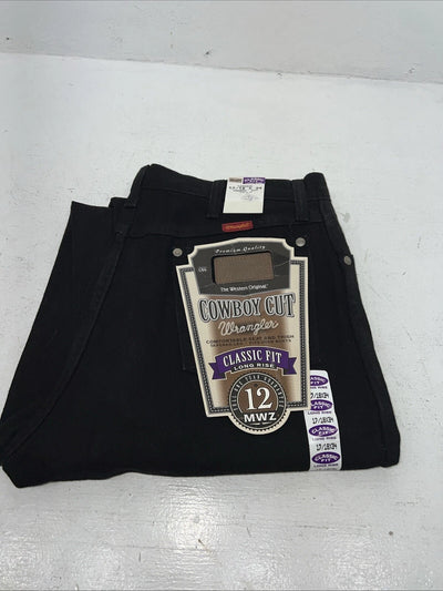 New Men’s Black Cowboy Cut Classic Fit Wrangler Denim Jeans. 17/18x34 F-31