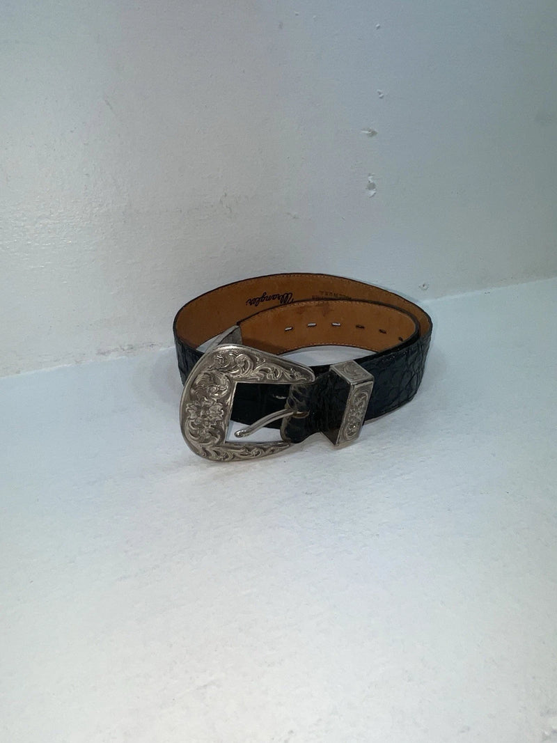 New Black Genuine Leather Wrangler Tooled 28” Belt #6820/01 Z-37
