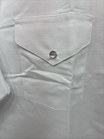 New Men’s ELY Cattleman Simple White Short Sleeve Pearl Snap 18.5 2XL M-74