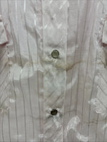 New Men’s ELY Cattleman Pink Stripe Short Sleeve Pearl Snap 3XL H-39