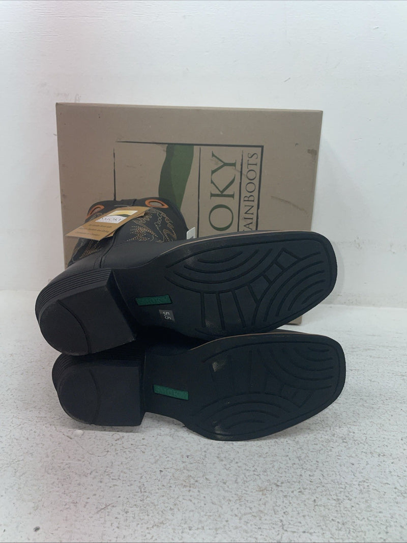 New Youth Black Smoky Mountain Cowboy Boots. 3242 Y 5.5 5 1/2. 2-140