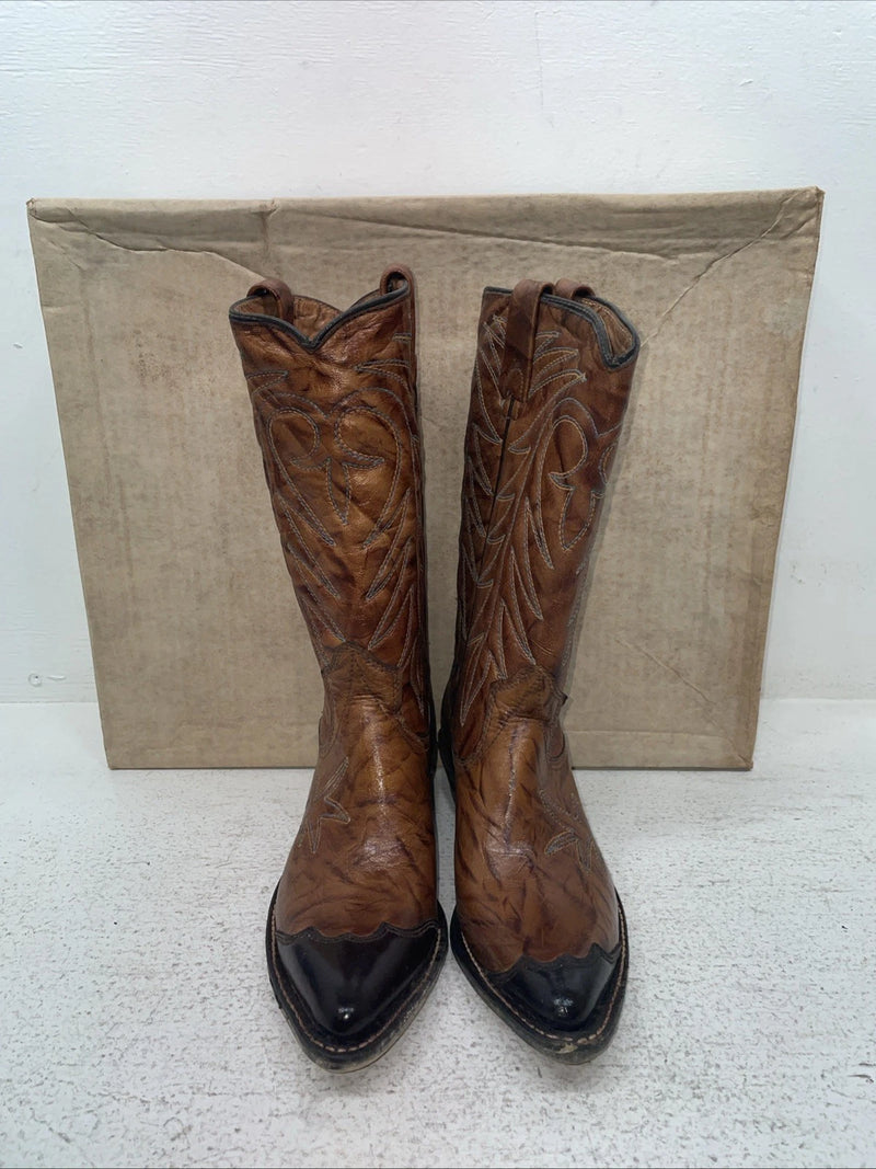 New Youth Brown Texas Brand Cowboy Boots. L 81 5 M. 2-159
