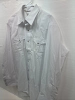New Men’s Circle S White Simple Long Sleeve Pearl Snap 17 Large M-65