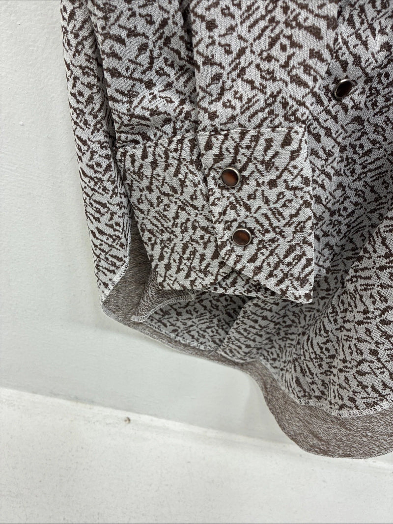 New Women’s Miller Brown Design Long Sleeve Pearl Snap Size 14.5 MM-28