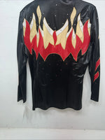 New Women’s 1849 Authentic Ranchwear Black Red Long Sleeve Show Jacket L UU-63