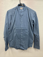 New Wayne Scott Blue Long Sleeve Button Up English Shirt Small AA-83