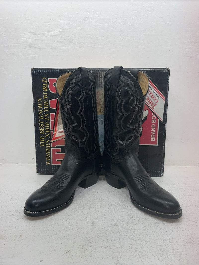 New Men’s Black Texas Brand Cowboy Boots. M 610 8 D. 4-74