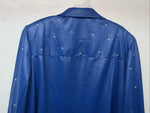 New Women’s Blue 1849 Authentic Ranchwear Long Sleeve Western Show Shirt S UU-62