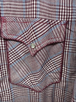 New Men’s Champion Western Red Plaid Long Sleeve Pearl Snap 16.5 Large X-68