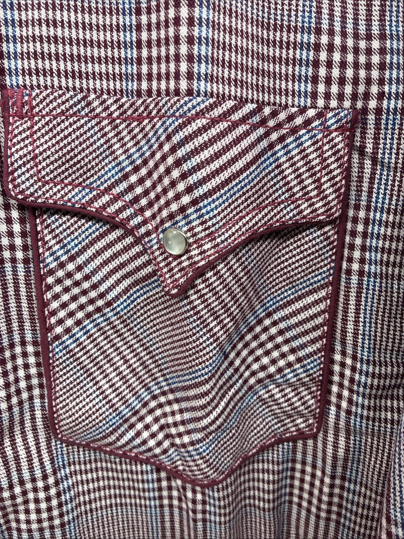 New Men’s Champion Western Red Plaid Long Sleeve Pearl Snap 16.5 Large X-68