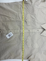 New Men’s ELY Cattleman Tan Short Sleeve Pearl Snap Shirt  16 Large X-103