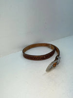 New Brown Genuine Leather Tooled 28” Belt #102 Z-97
