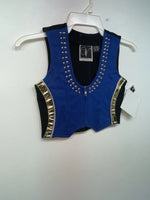New Kids Blue With Bling Valencia Sleeveless Zip Up Vest S #052235G 3B-60