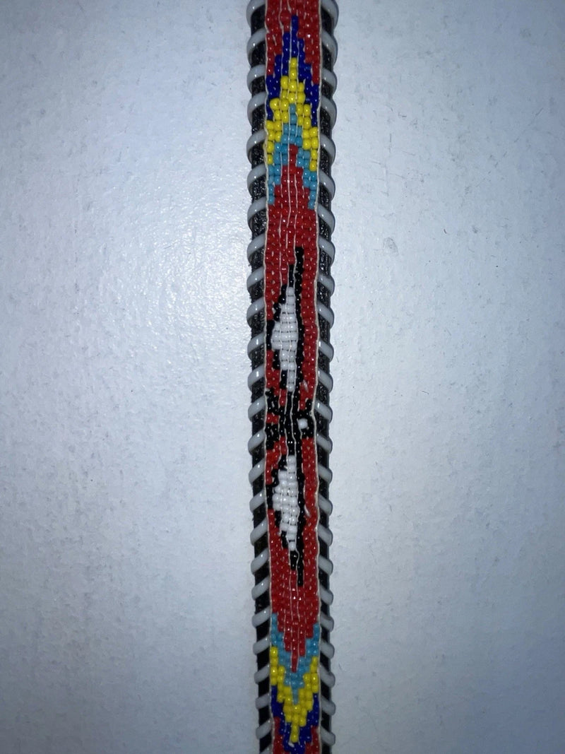 New Black Genuine Leather Beaded 30” Belt Z-64