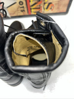 New Women’s Black Lace Up Cowboy Boots. 4440 6.5 6 1/2 M. 19-107