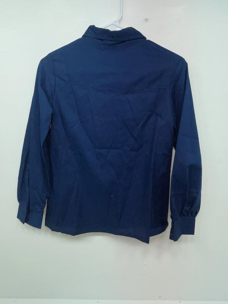 New Women’s Blue Fenton Long Sleeve Button Up Shirt #5328 3B-53
