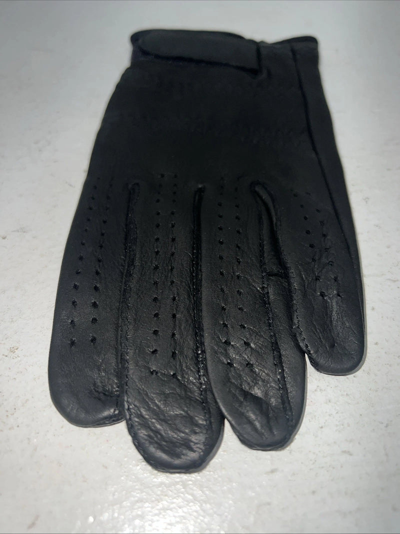 New Black Leather Tuff Mate Riding And Show Gloves Men’s Large Q-506