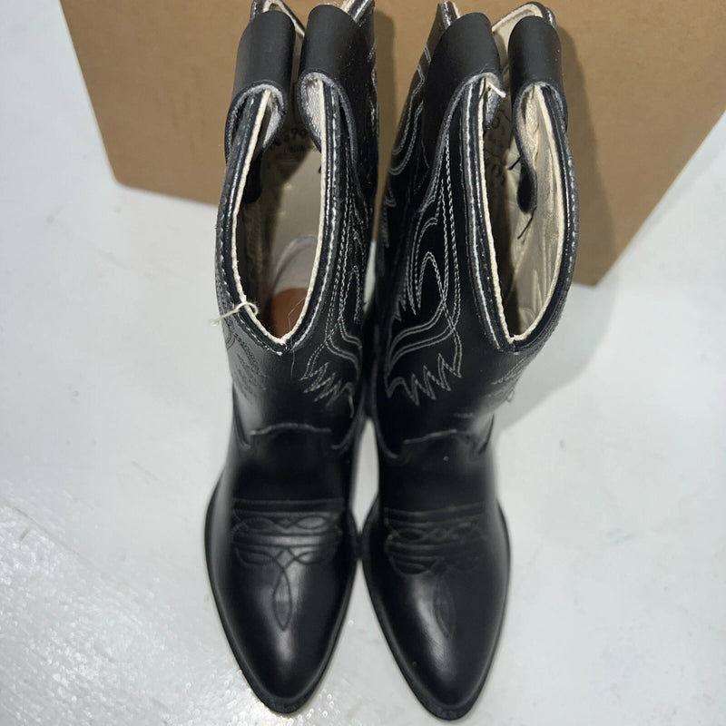 New Children’s Black Bronco Cowboy Boots. 10.5 10 1/2 D C1890. 24-60