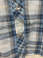 New Girls Cumberland Blue Plaid Long Sleeve Pearl Snap Medium DD-25