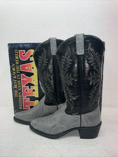 New Men’s Gray Texas Brand Cowboy Boots. 1202 6.5 6 1/2 E E. 1-39