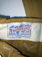 New Vintage Brown Western Girl Polyester Pants #77 SS-66