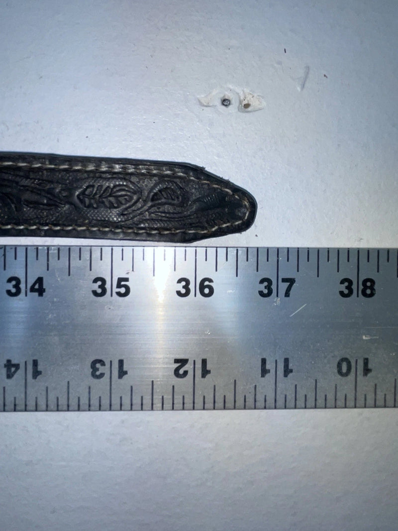 New Black Genuine Leather Western Express Tooled 28” Belt Z-47