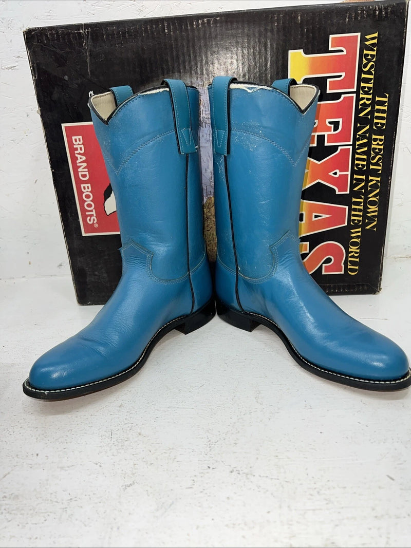 New Women’s Blue Texas Brand Cowboy Boots. 4438 7 M. 18-28