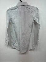 New Kids White Horse Gray Stripe Long Sleeve Pearl Snap Small DD-129