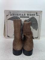 New Men’s Brown Lace Up American West Cowboy Boots. 6992 9 E W. 3-49