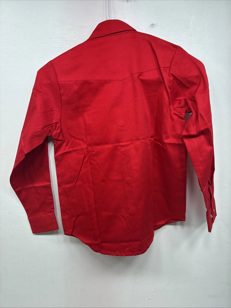 New Kids Western Express Red Long Sleeve Pearl Snap Medium LL-26